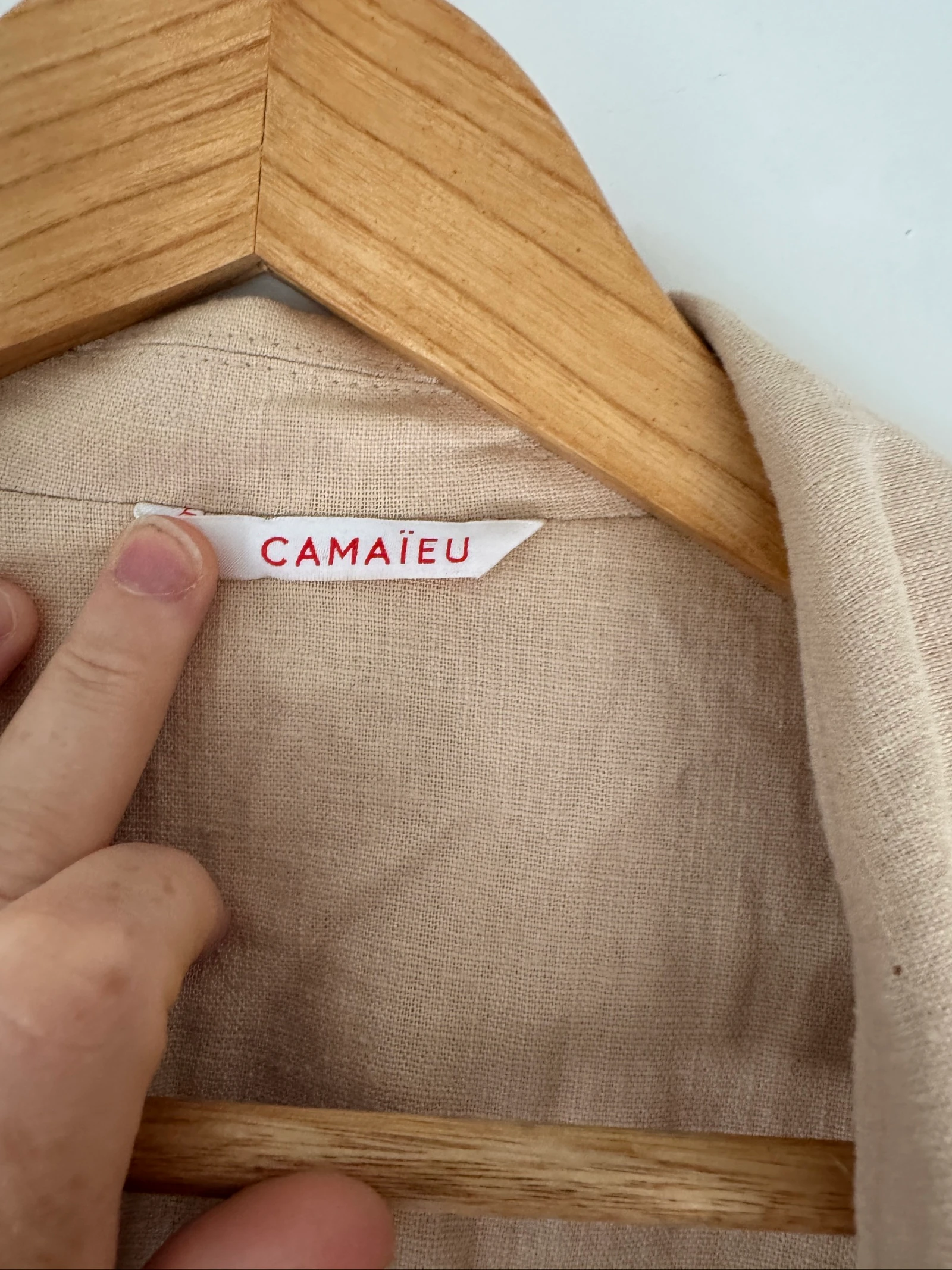 Blazer leve Camaïeu rosa pálido / salmão - Linho e viscose - Tamanho 40 – photo 3